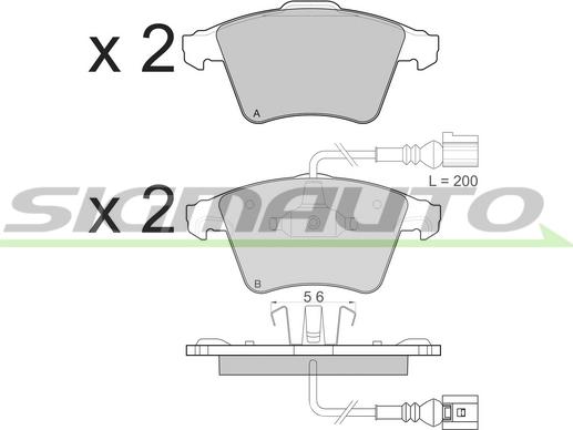 SIGMAUTO SPB134 - Brake Pad Set, disc brake autospares.lv