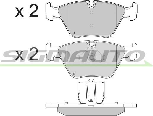 SIGMAUTO SPB135 - Brake Pad Set, disc brake autospares.lv