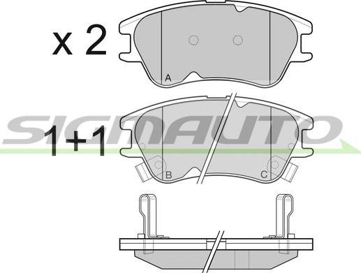 SIGMAUTO SPB138 - Brake Pad Set, disc brake autospares.lv