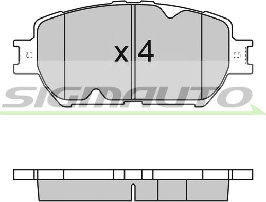 SIGMAUTO SPB126 - Brake Pad Set, disc brake autospares.lv