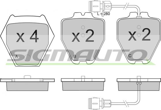 SIGMAUTO SPB122 - Brake Pad Set, disc brake autospares.lv