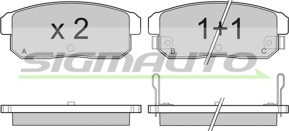 SIGMAUTO SPB171 - Brake Pad Set, disc brake autospares.lv