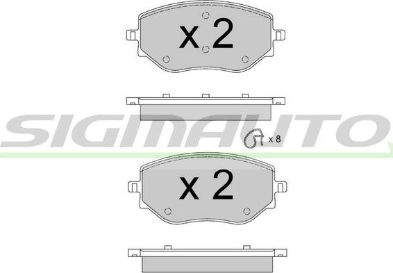 SIGMAUTO SPB889 - Brake Pad Set, disc brake autospares.lv