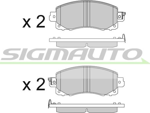 SIGMAUTO SPB821 - Brake Pad Set, disc brake autospares.lv