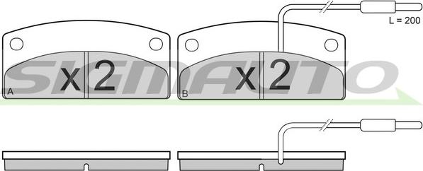 SIGMAUTO SPB875 - Brake Pad Set, disc brake autospares.lv