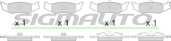 SIGMAUTO SPB390 - Brake Pad Set, disc brake autospares.lv