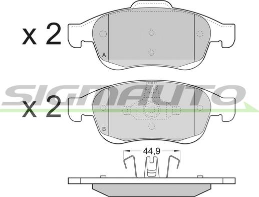 SIGMAUTO SPB392 - Brake Pad Set, disc brake autospares.lv