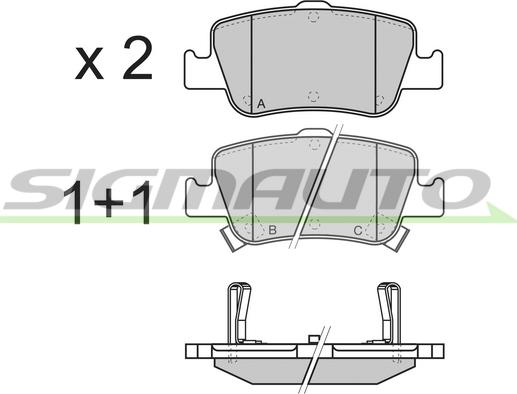 SIGMAUTO SPB341 - Brake Pad Set, disc brake autospares.lv