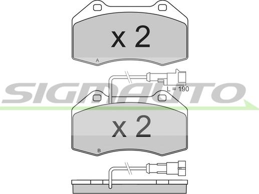 SIGMAUTO SPB354 - Brake Pad Set, disc brake autospares.lv