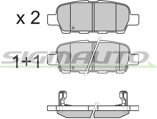 SIGMAUTO SPB351 - Brake Pad Set, disc brake autospares.lv