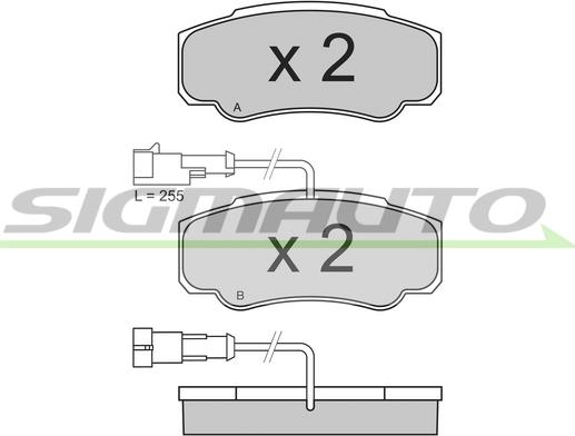 SIGMAUTO SPB357 - Brake Pad Set, disc brake autospares.lv