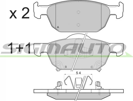 SIGMAUTO SPB369 - Brake Pad Set, disc brake autospares.lv