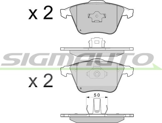 SIGMAUTO SPB301 - Brake Pad Set, disc brake autospares.lv