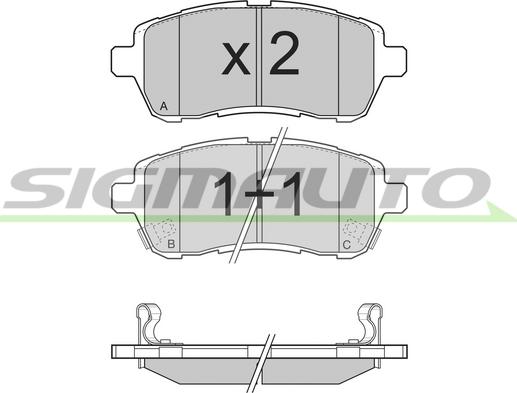 SIGMAUTO SPB316 - Brake Pad Set, disc brake autospares.lv