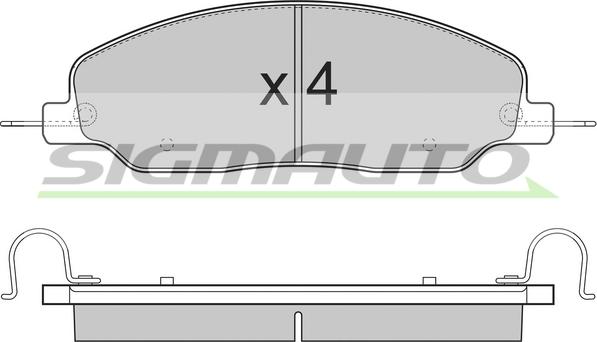 SIGMAUTO SPB312 - Brake Pad Set, disc brake autospares.lv