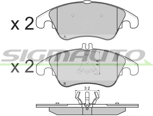 SIGMAUTO SPB317 - Brake Pad Set, disc brake autospares.lv