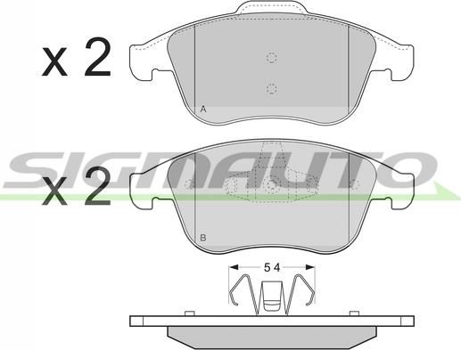 SIGMAUTO SPB383 - Brake Pad Set, disc brake autospares.lv