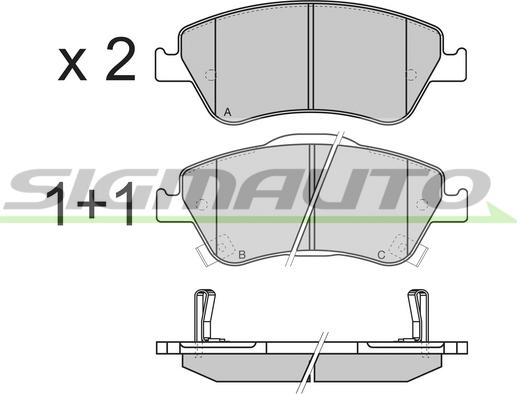 SIGMAUTO SPB339 - Brake Pad Set, disc brake autospares.lv