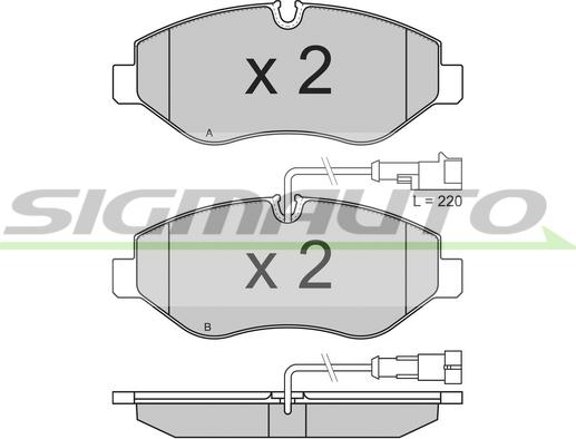 SIGMAUTO SPB334 - Brake Pad Set, disc brake autospares.lv