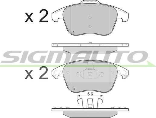 SIGMAUTO SPB330 - Brake Pad Set, disc brake autospares.lv