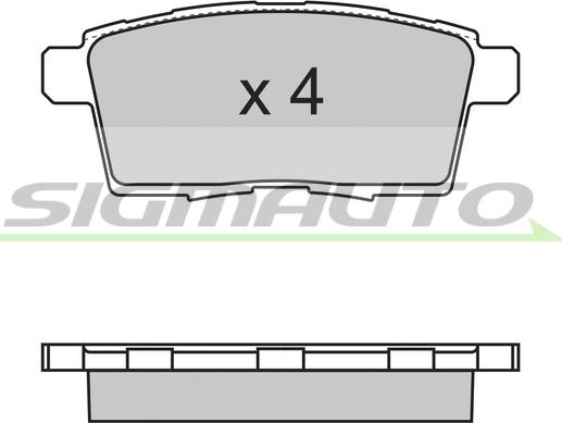 SIGMAUTO SPB333 - Brake Pad Set, disc brake autospares.lv