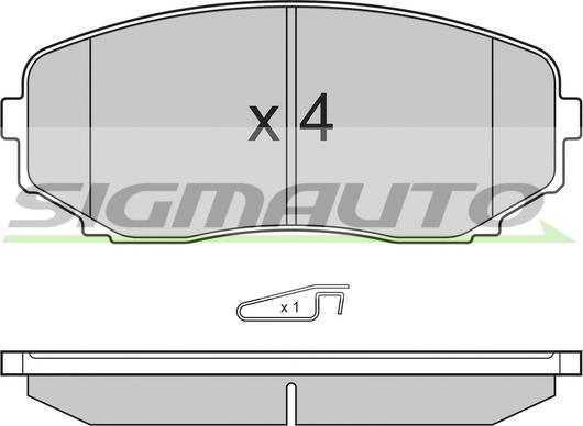 SIGMAUTO SPB332 - Brake Pad Set, disc brake autospares.lv