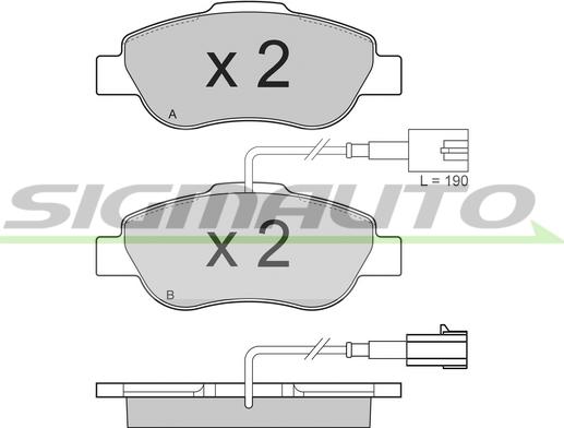 SIGMAUTO SPB325 - Brake Pad Set, disc brake autospares.lv