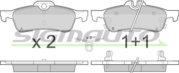SIGMAUTO SPB320 - Brake Pad Set, disc brake autospares.lv