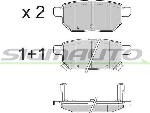 SIGMAUTO SPB322 - Brake Pad Set, disc brake autospares.lv