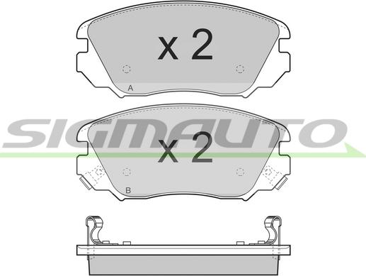 SIGMAUTO SPB376 - Brake Pad Set, disc brake autospares.lv