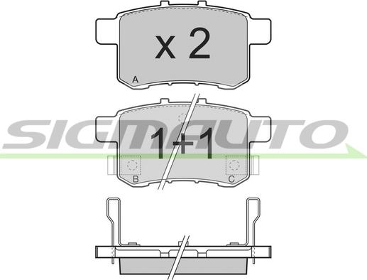 SIGMAUTO SPB370 - Brake Pad Set, disc brake autospares.lv