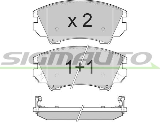 SIGMAUTO SPB377 - Brake Pad Set, disc brake autospares.lv