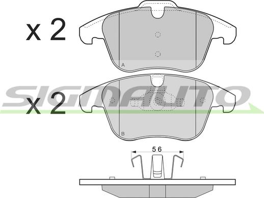 SIGMAUTO SPB297 - Brake Pad Set, disc brake autospares.lv