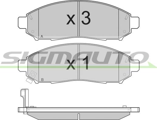 SIGMAUTO SPB256 - Brake Pad Set, disc brake autospares.lv