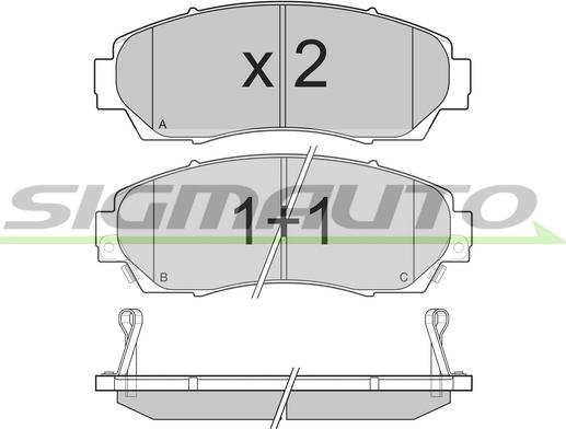 SIGMAUTO SPB258 - Brake Pad Set, disc brake autospares.lv