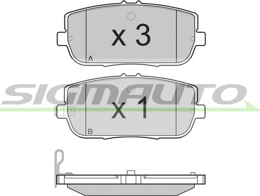 SIGMAUTO SPB261 - Brake Pad Set, disc brake autospares.lv