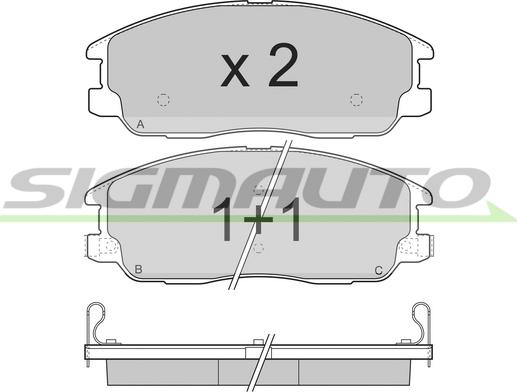 SIGMAUTO SPB268 - Brake Pad Set, disc brake autospares.lv