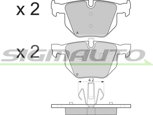 SIGMAUTO SPB263 - Brake Pad Set, disc brake autospares.lv
