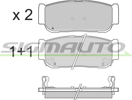 SIGMAUTO SPB267 - Brake Pad Set, disc brake autospares.lv