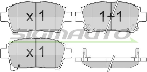 SIGMAUTO SPB201 - Brake Pad Set, disc brake autospares.lv