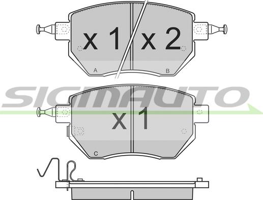 SIGMAUTO SPB210 - Brake Pad Set, disc brake autospares.lv