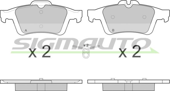 SIGMAUTO SPB217 - Brake Pad Set, disc brake autospares.lv