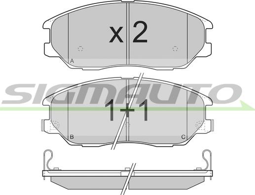 SIGMAUTO SPB281 - Brake Pad Set, disc brake autospares.lv