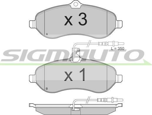 SIGMAUTO SPB283 - Brake Pad Set, disc brake autospares.lv