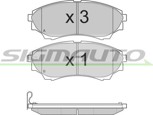 SIGMAUTO SPB232 - Brake Pad Set, disc brake autospares.lv