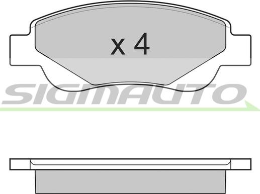 SIGMAUTO SPB225 - Brake Pad Set, disc brake autospares.lv