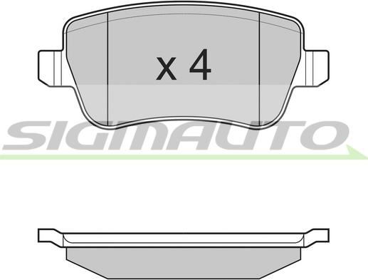 SIGMAUTO SPB227 - Brake Pad Set, disc brake autospares.lv