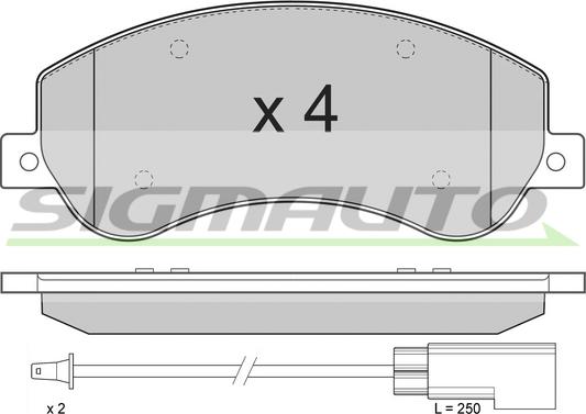 SIGMAUTO SPB274 - Brake Pad Set, disc brake autospares.lv