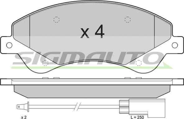 SIGMAUTO SPB273 - Brake Pad Set, disc brake autospares.lv