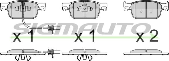 SIGMAUTO SPB761 - Brake Pad Set, disc brake autospares.lv